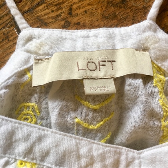 Loft Strappy Embroidered Linen Tank XS - Picture 3 of 5